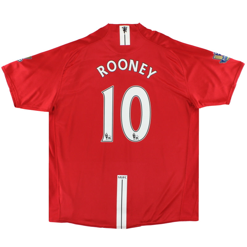 2007-09 Manchester United Nike Home Shirt Rooney #10 XXL Football Shirt