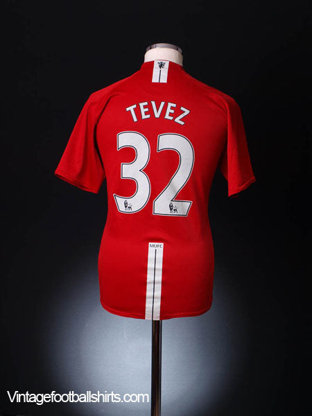 2007-09 Manchester United Home Shirt Tevez #32 M Football Shirt