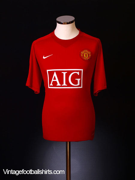 2007-09 Manchester United Home Shirt L.Boys Football Shirt