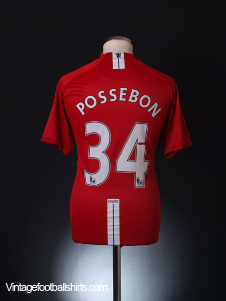 2007-09 Manchester United Nike Home Shirt Possebon #34 M Football Shirt