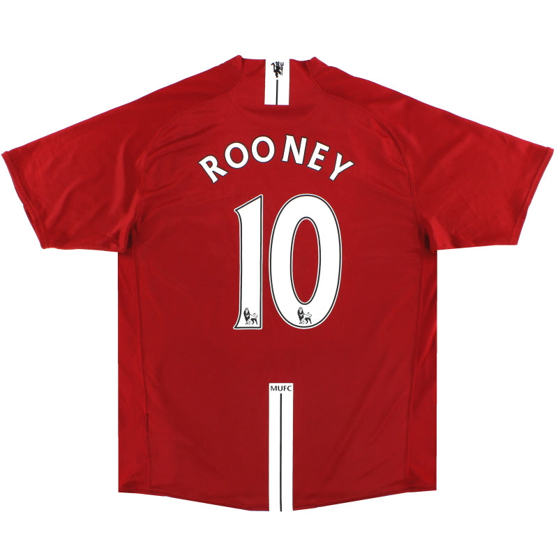 2007-09 Manchester United Nike Home Shirt Rooney #10 L Football Shirt