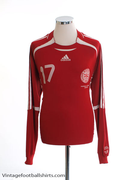 2007 Denmark Match Issue Home Shirt #17 L/S L Football Shirt