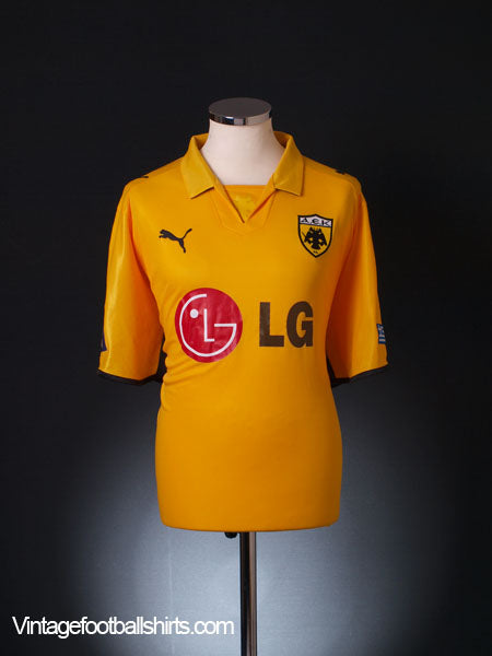 2008-09 AEK Athens Home Shirt S Football Shirt