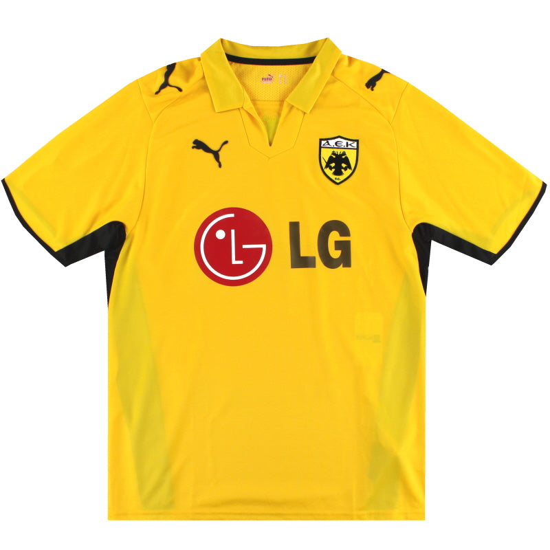 2008-09 AEK Athens Puma Home Shirt M Football Shirt