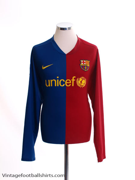 2008-09 Barcelona Home Shirt L/S S Football Shirt