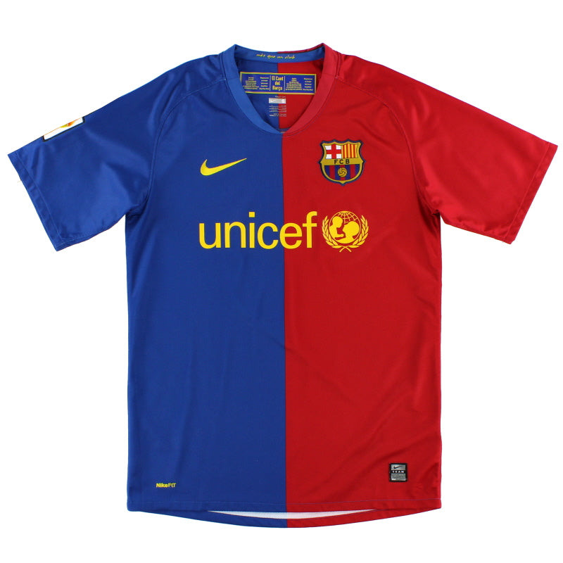 2008-09 Barcelona Home Shirt M.Boys Football Shirt