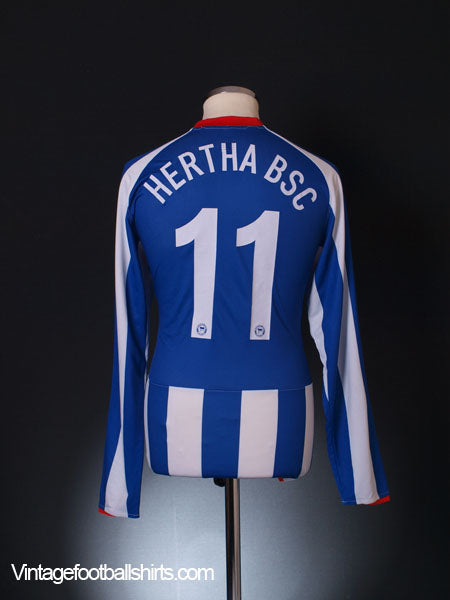 2008-09 Hertha Berlin Player Issue Home Shirt #11 L/S M Football Shirt