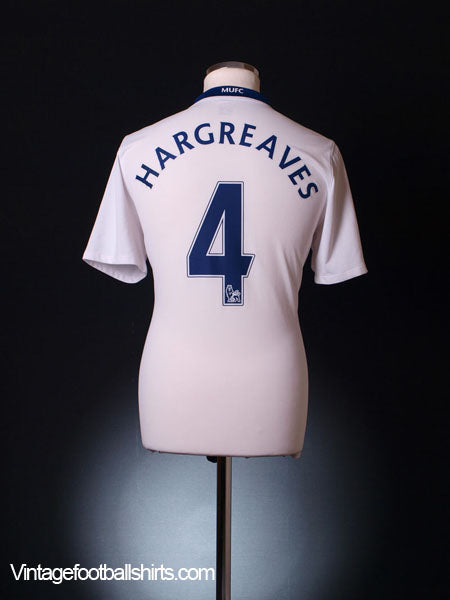 2008-09 Manchester United Away Shirt Hargreaves #4 M Football Shirt