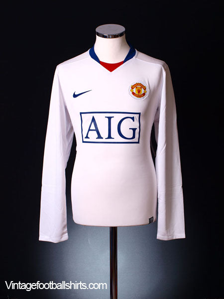 2008-09 Manchester United Away Shirt L/S L Football Shirt