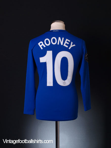 2008-09 Manchester United Champions League Third Shirt Rooney #10 L/S XL.Boys Football Shirt