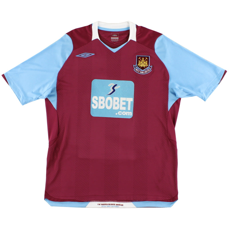 2008-09 West Ham Home Shirt L Football Shirt