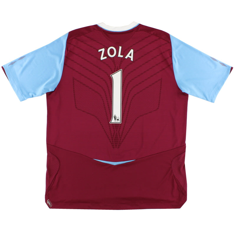 2008-09 West Ham Umbro Home Shirt Zola #1 XL Football Shirt