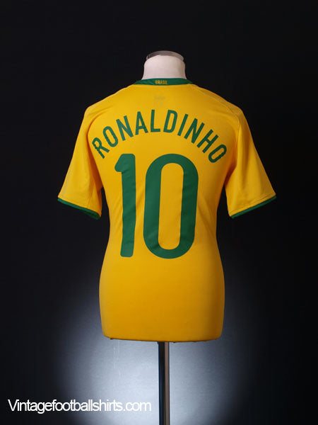2008-10 Brazil Home Shirt Ronaldinho #10 XL Football Shirt