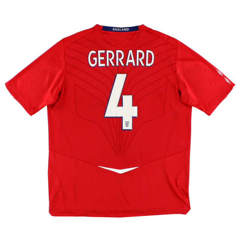 2008-10 England Away Shirt Gerrard #4 XL Football Shirt