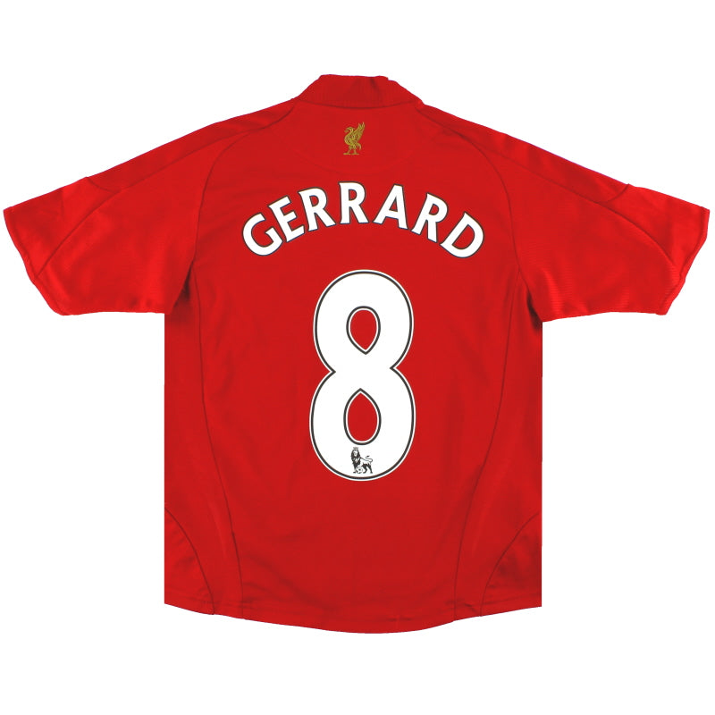 2008-10 Liverpool adidas Home Shirt Gerrard #8 M.Boys Football Shirt