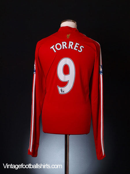 2008-10 Liverpool Home Shirt Torres #9 L/S XL Football Shirt