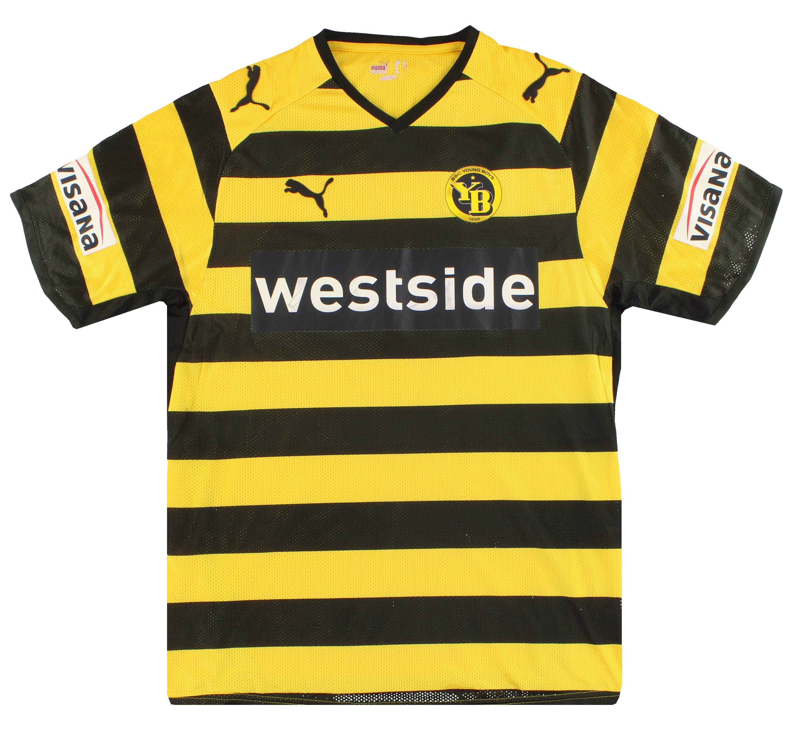 2008-10 Young Boys Puma Player Issue 'Signed' Home Shirt Degen #21 M