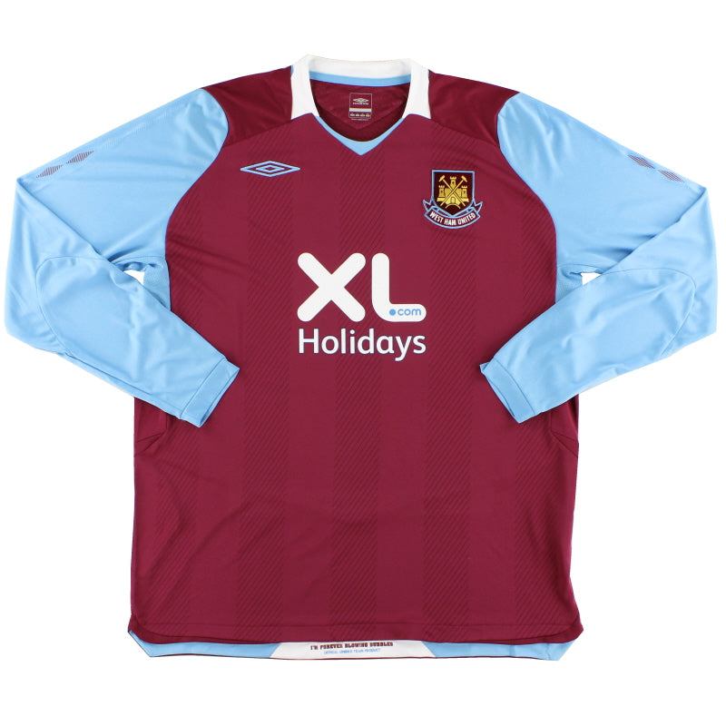 2008 West Ham Umbro Home Shirt *As New* L/S XL Football Shirt