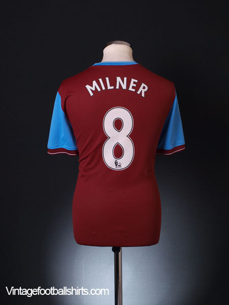2009-10 Aston Villa Home Shirt Milner #8 L Football Shirt