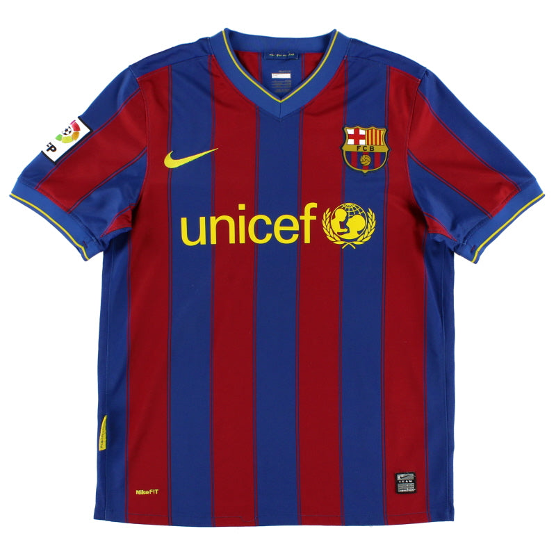 2009-10 Barcelona Home Shirt L.Boys Football Shirt