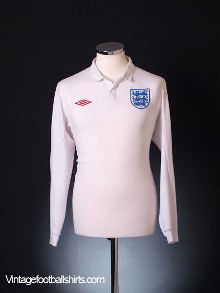 2009-10 England Home Shirt L/S M Football Shirt
