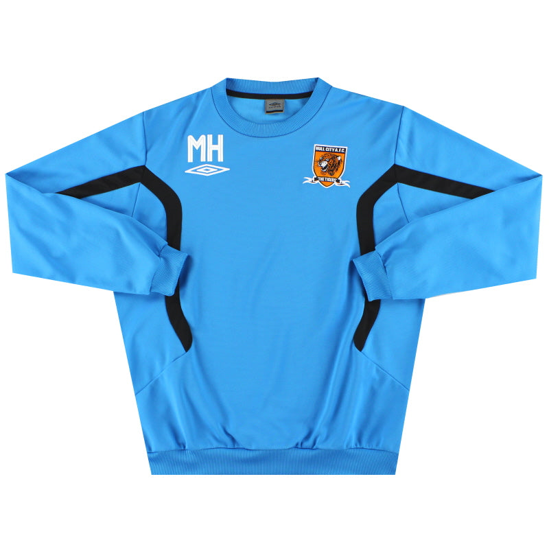 2009-10 Hull City Umbro Player Issue Training Sweatshirt 'MH' L Sweatshirt