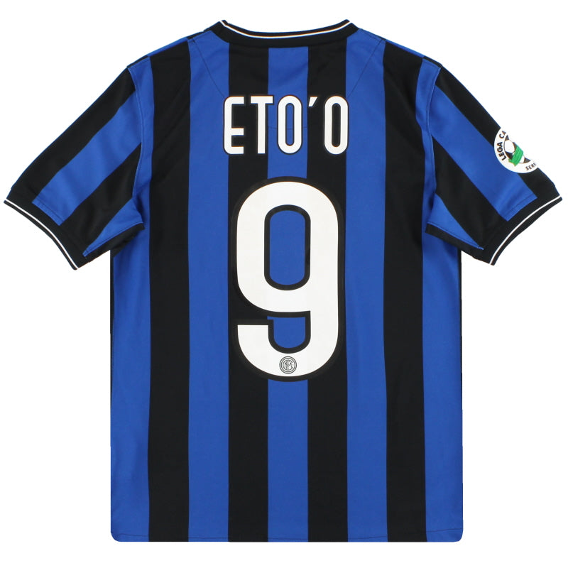 2009-10 Inter Milan Nike Home Shirt Eto'o #9 L.Boys Football Shirt