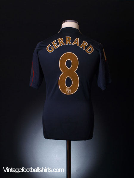 2009-10 Liverpool Away Shirt Gerrard #8 XL Football Shirt