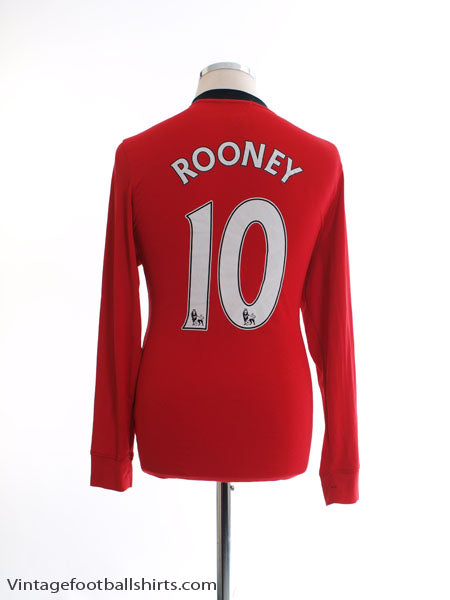 2009-10 Manchester United Home Shirt Rooney #10 L/S M Football Shirt