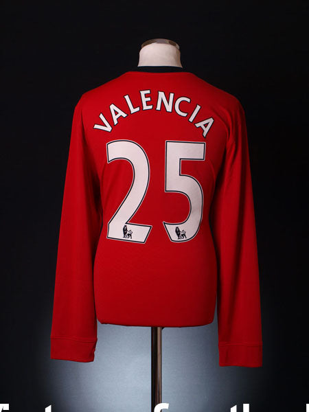 2009-10 Manchester United Player Issue Shirt Valencia #25 L/S XL Football Shirt