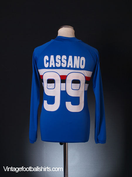 2009-10 Sampdoria Home Shirt Cassano #99 L/S M Football Shirt