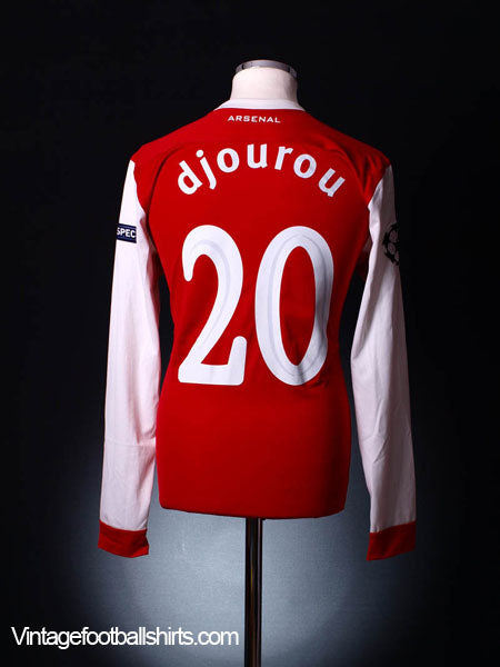 2010-11 Arsenal Match Issue Champions League Home Shirt L/S Djourou #20 L Football Shirt