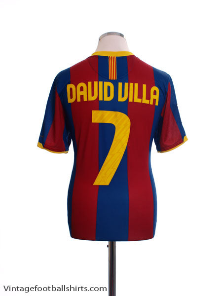 2010-11 Barcelona Home Shirt David Villa #7 M Football Shirt