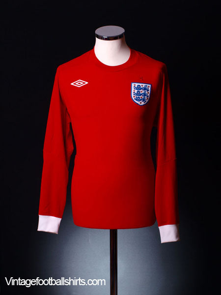 2010-11 England Away Shirt L/S M Football Shirt
