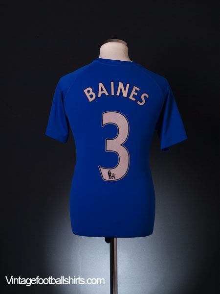 2010-11 Everton Home Shirt Baines #3 M Football Shirt