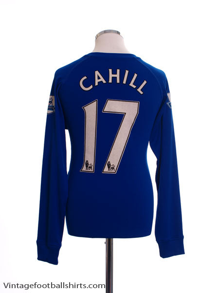 2010-11 Everton Home Shirt Cahill #17 L/S M Football Shirt