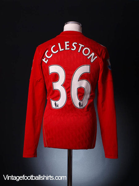2010-11 Liverpool Match Issue Home Shirt Eccleston #36 L Football Shirt