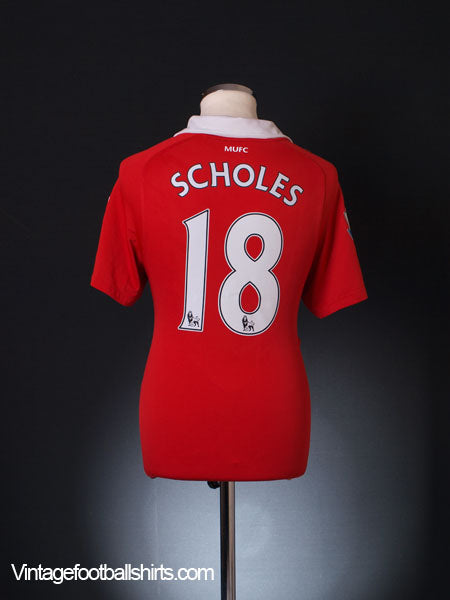 2010-11 Manchester United Home Shirt Scholes #18 S Football Shirt