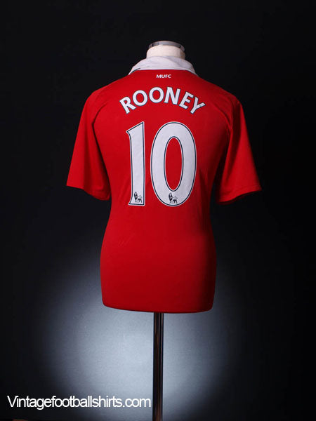 2010-11 Manchester United Home Shirt Rooney #10 XL Football Shirt