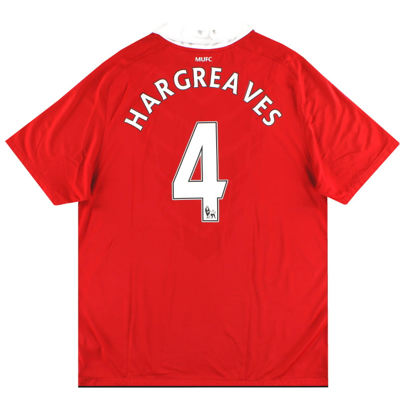 2010-11 Manchester United Nike Home Shirt Hargreaves #4 XL Football Shirt