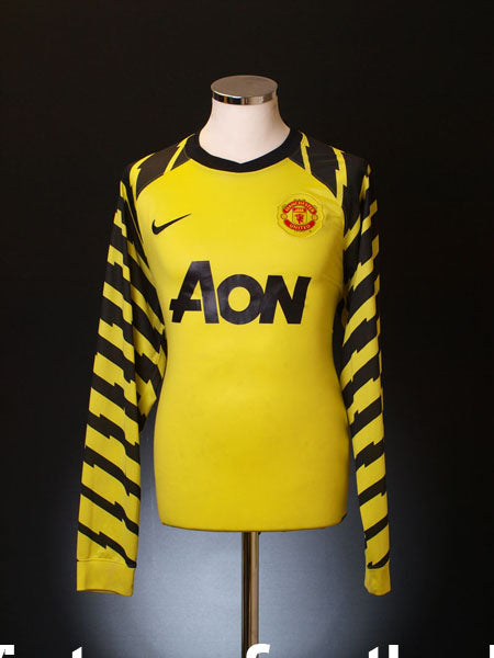 2010-11 Manchester United Yellow Goalkeeper Shirt L Football Shirt