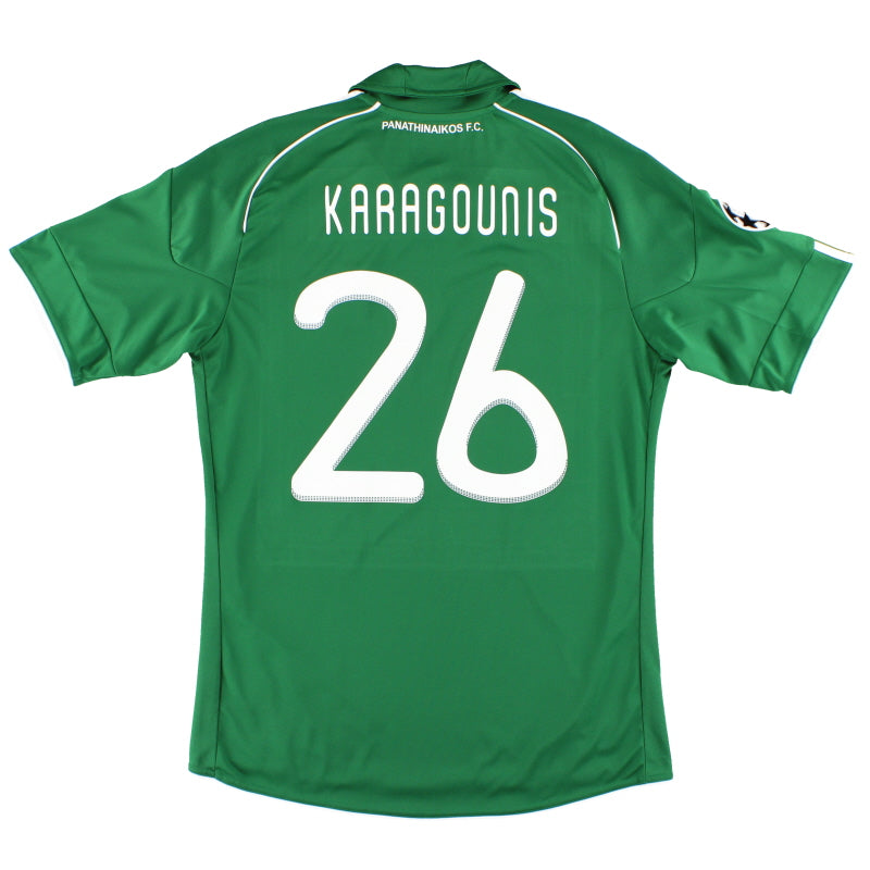 2010-11 Panathinaikos adidas CL Home Shirt Karagounis #26 *Mint* M Football Shirt