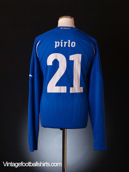 2010-12 Italy Home Shirt Pirlo #21 *As new* L/S XXL Football Shirt