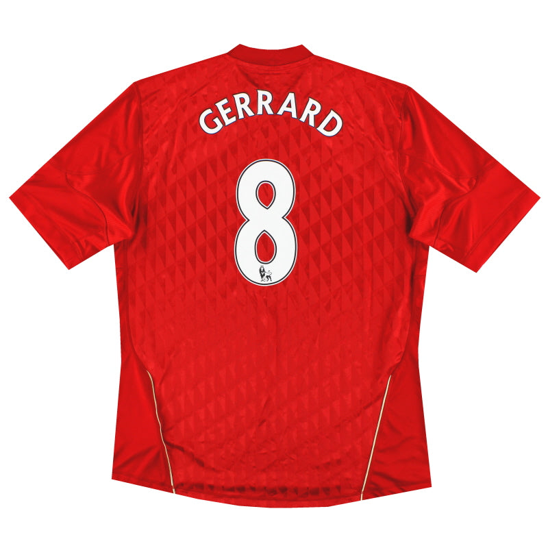2010-12 Liverpool adidas Home Shirt Gerrard #8 XL Football Shirt