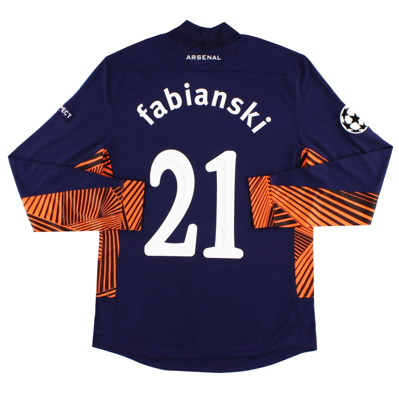 2011-12 Arsenal CL Match Issue Goalkeeper Shirt Fabianski #21 L/S L Football Shirt