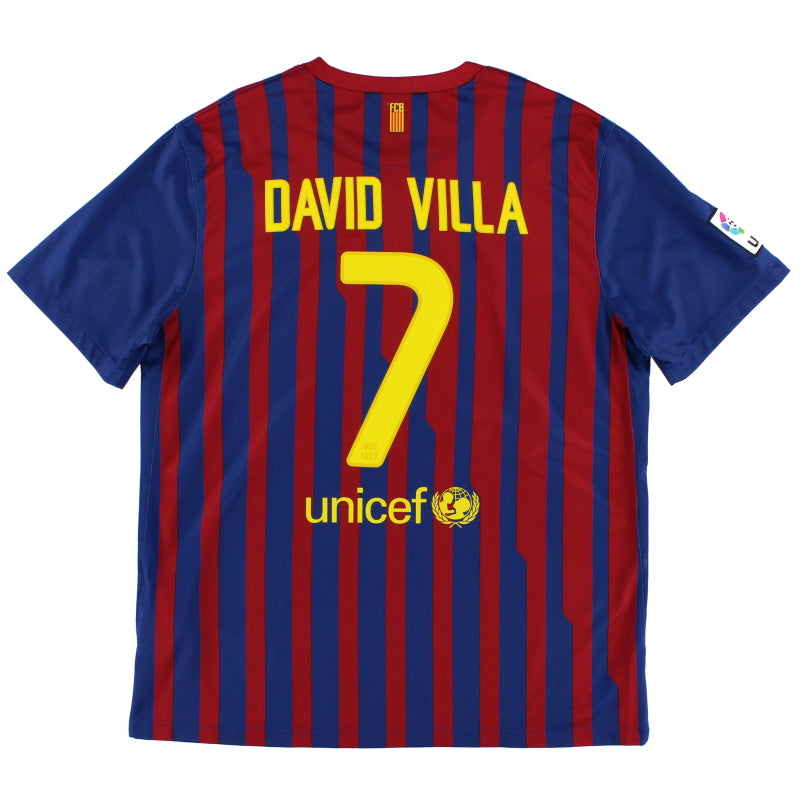 2011-12 Barcelona Home Shirt David Villa #7 XL Football Shirt