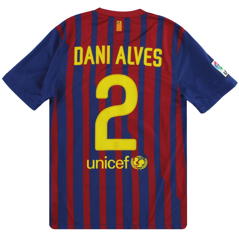 2011-12 Barcelona Nike Home Shirt Dani Alves #2 S Football Shirt