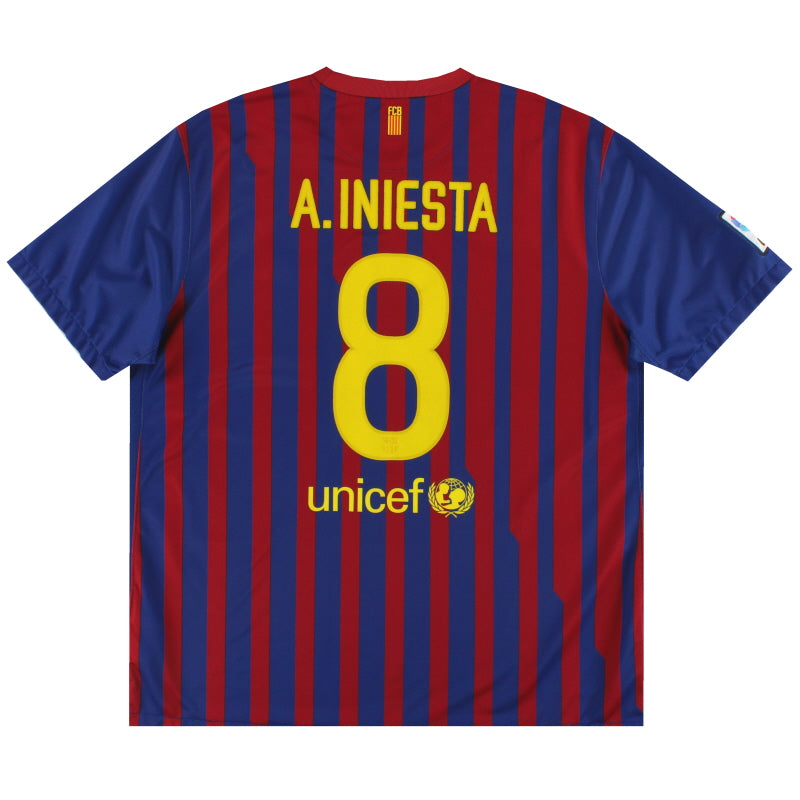 2011-12 Barcelona Nike Home Shirt A.Iniesta #8 XXL Football Shirt