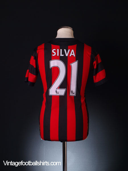 2011-12 Manchester City Away Shirt Silva #21 S Football Shirt