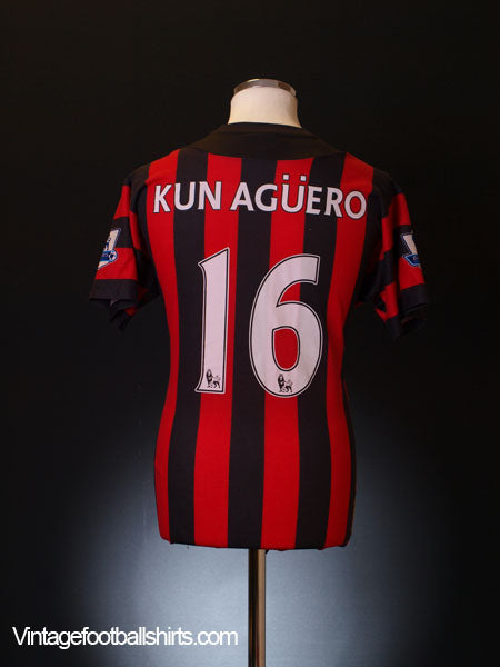 2011-12 Manchester City Away Shirt Kun Aguero #16 S Football Shirt